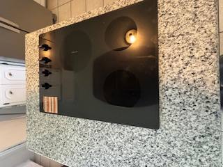 Cooktop set in granite