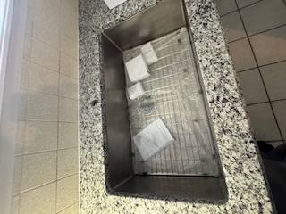 Sink cutout in granite